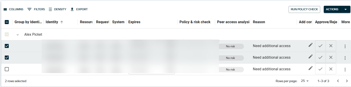 Data grid showing larger text, more spacing, and smaller action buttons